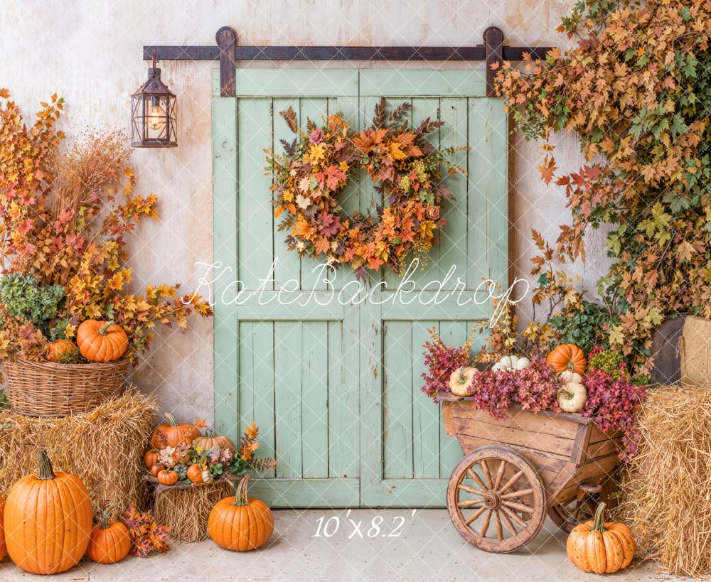 Kate Autumn Rustic Harvest Pumpkins Door Backdrop Designed by Emetselch - Image 7