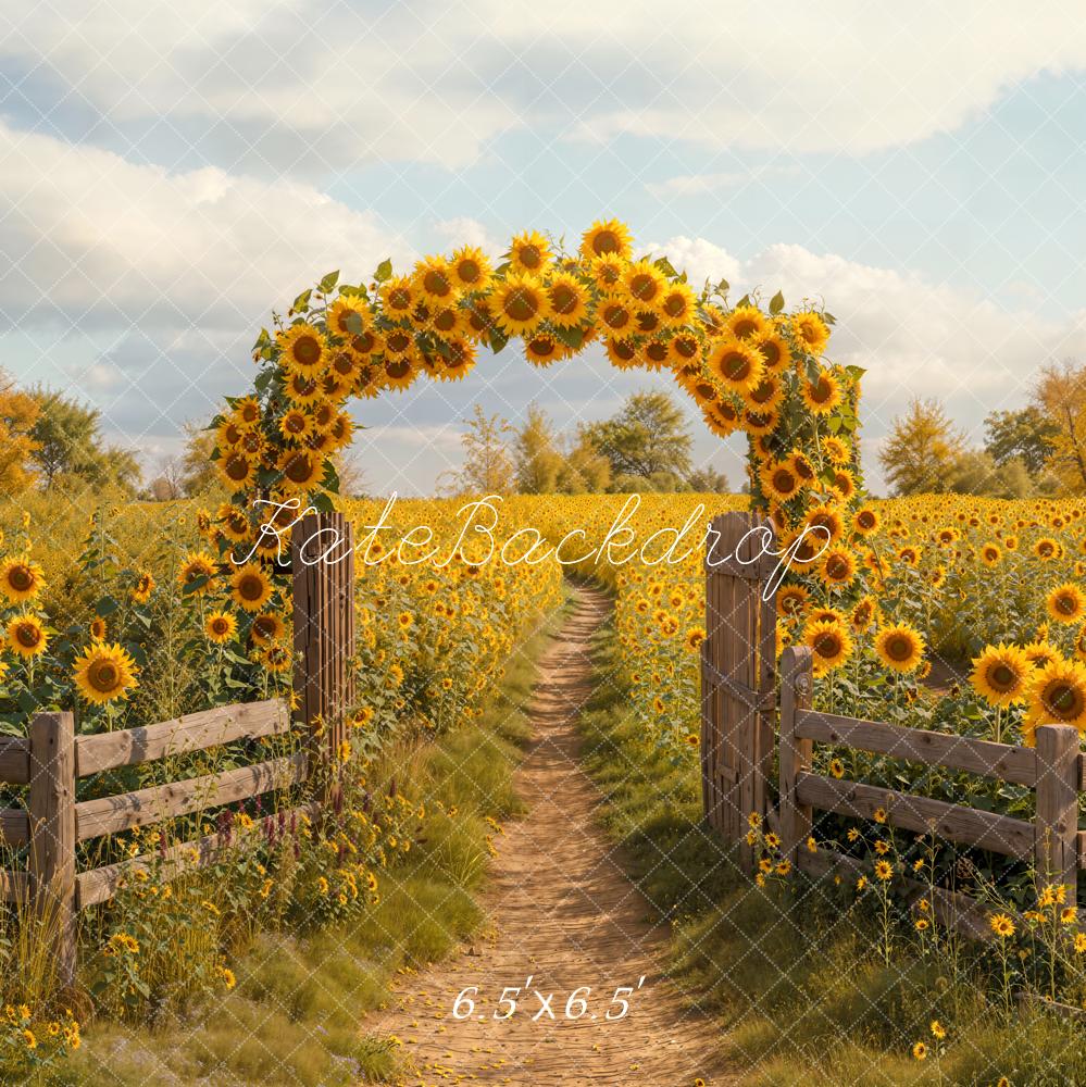 Kate Autumn Sunflower Arch Path Backdrop Designed by Emetselch - Image 2