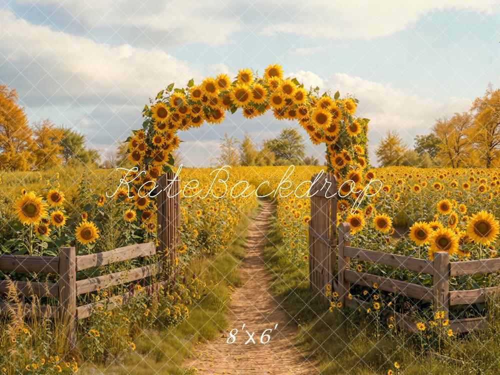 Kate Autumn Sunflower Arch Path Backdrop Designed by Emetselch - Image 3