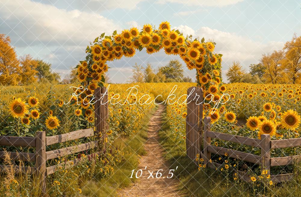 Kate Autumn Sunflower Arch Path Backdrop Designed by Emetselch - Image 4