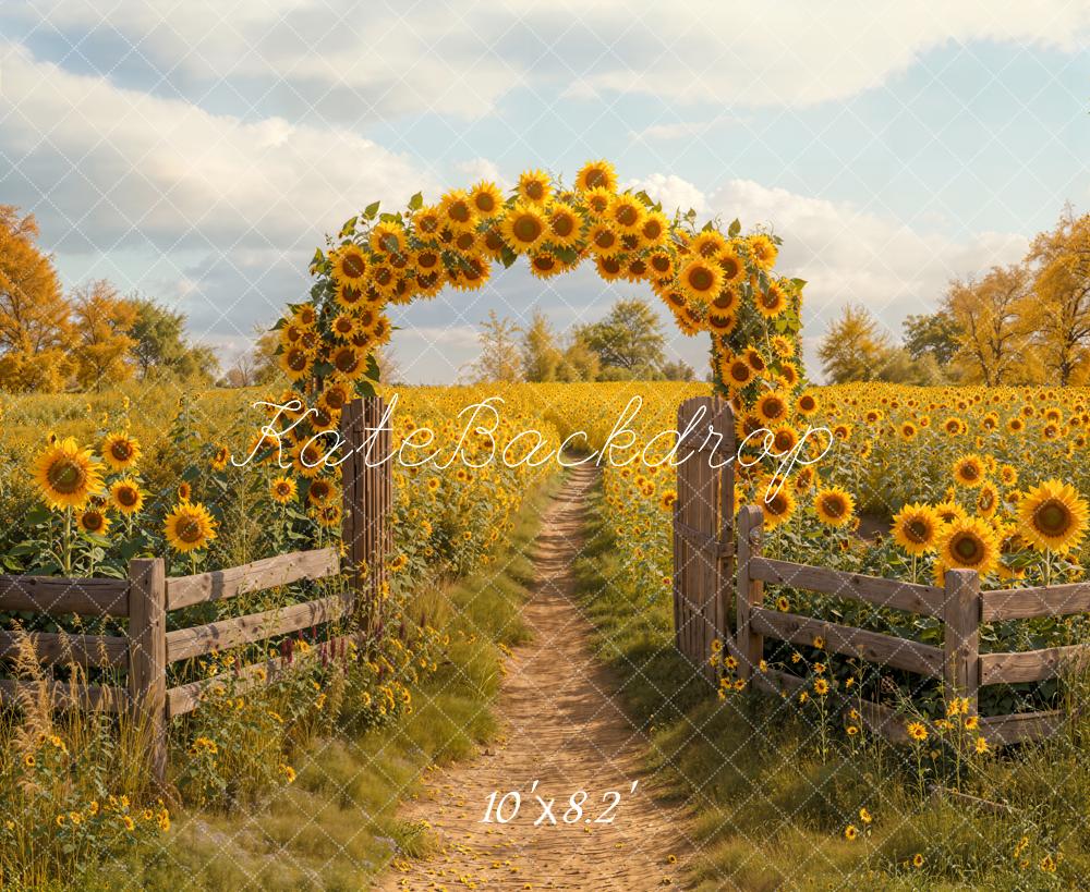 Kate Autumn Sunflower Arch Path Backdrop Designed by Emetselch - Image 5