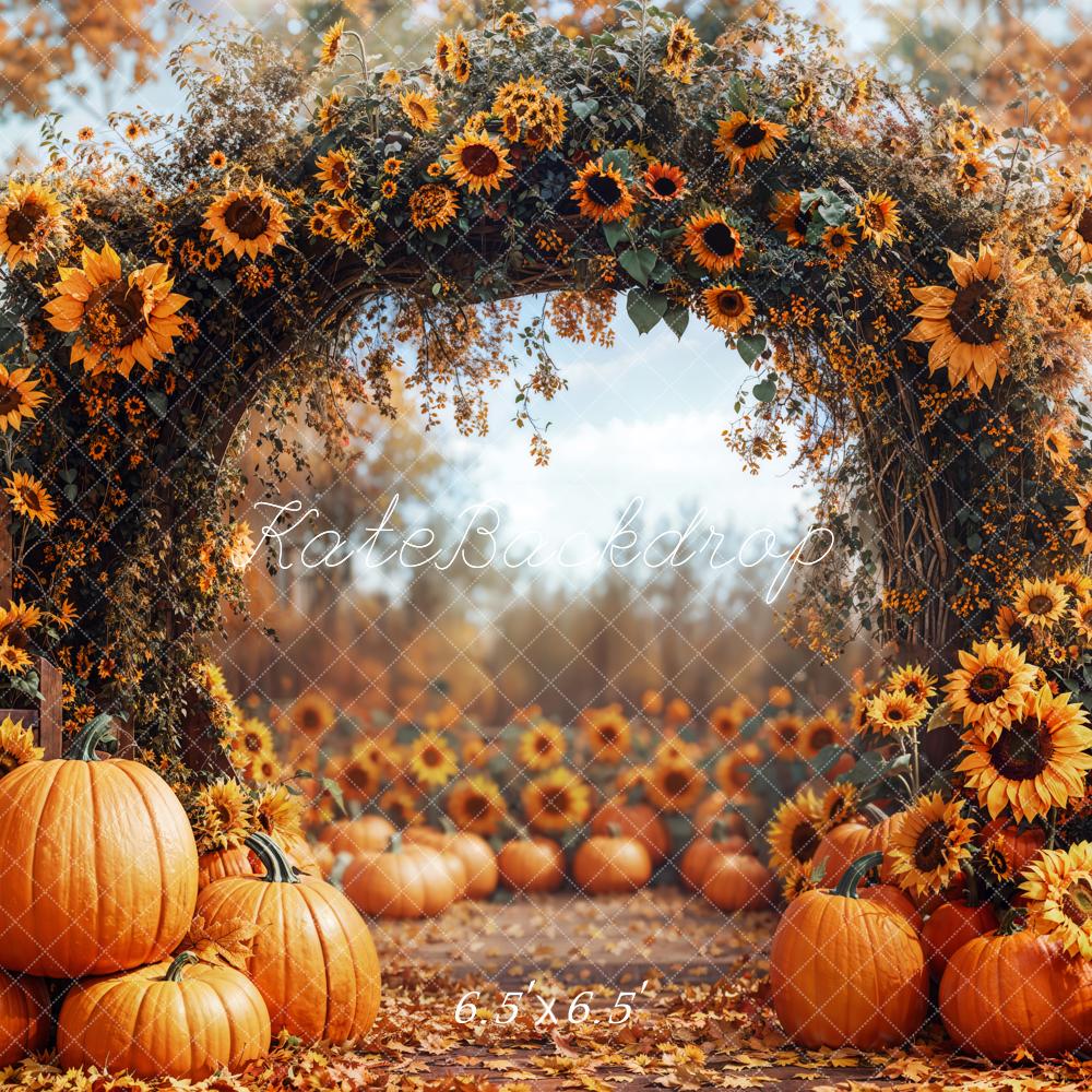 Kate Autumn Sunflower Arch Pumpkin Backdrop Designed by Emetselch - Image 3