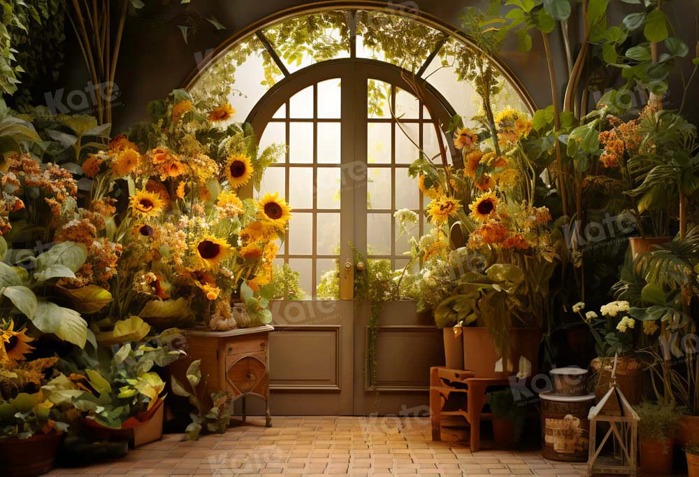 Kate Autumn Sunflower House Backdrop Designed by Emetselch - Image 2