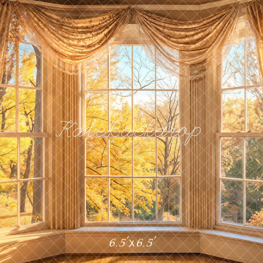 Kate Autumn Sunlight Window Curtain Backdrop Designed by Emetselch - Image 2