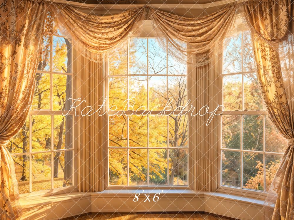 Kate Autumn Sunlight Window Curtain Backdrop Designed by Emetselch - Image 3