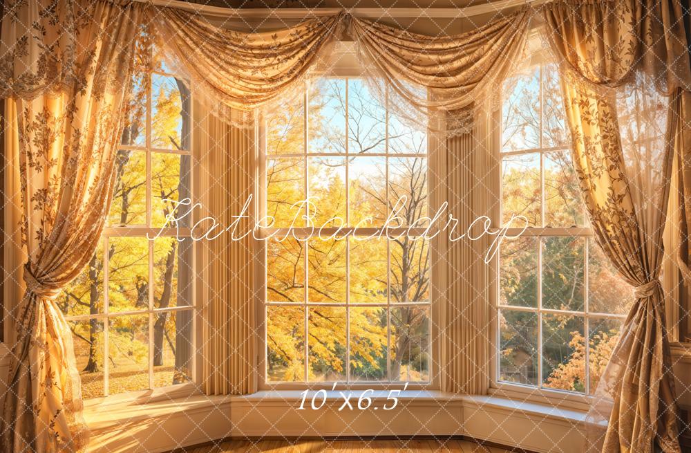 Kate Autumn Sunlight Window Curtain Backdrop Designed by Emetselch - Image 4