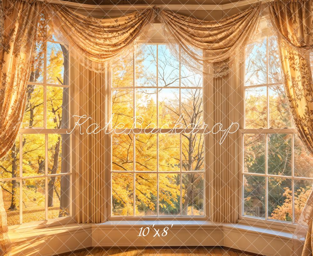 Kate Autumn Sunlight Window Curtain Backdrop Designed by Emetselch - Image 6