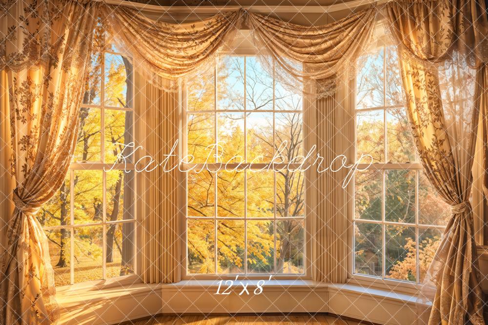Kate Autumn Sunlight Window Curtain Backdrop Designed by Emetselch - Image 7