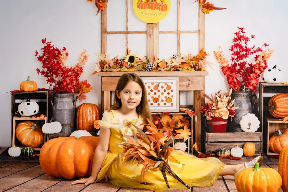 Kate Autumn Thanksgiving Leaves Backdrop Designed by Uta Mueller Photography - Image 5