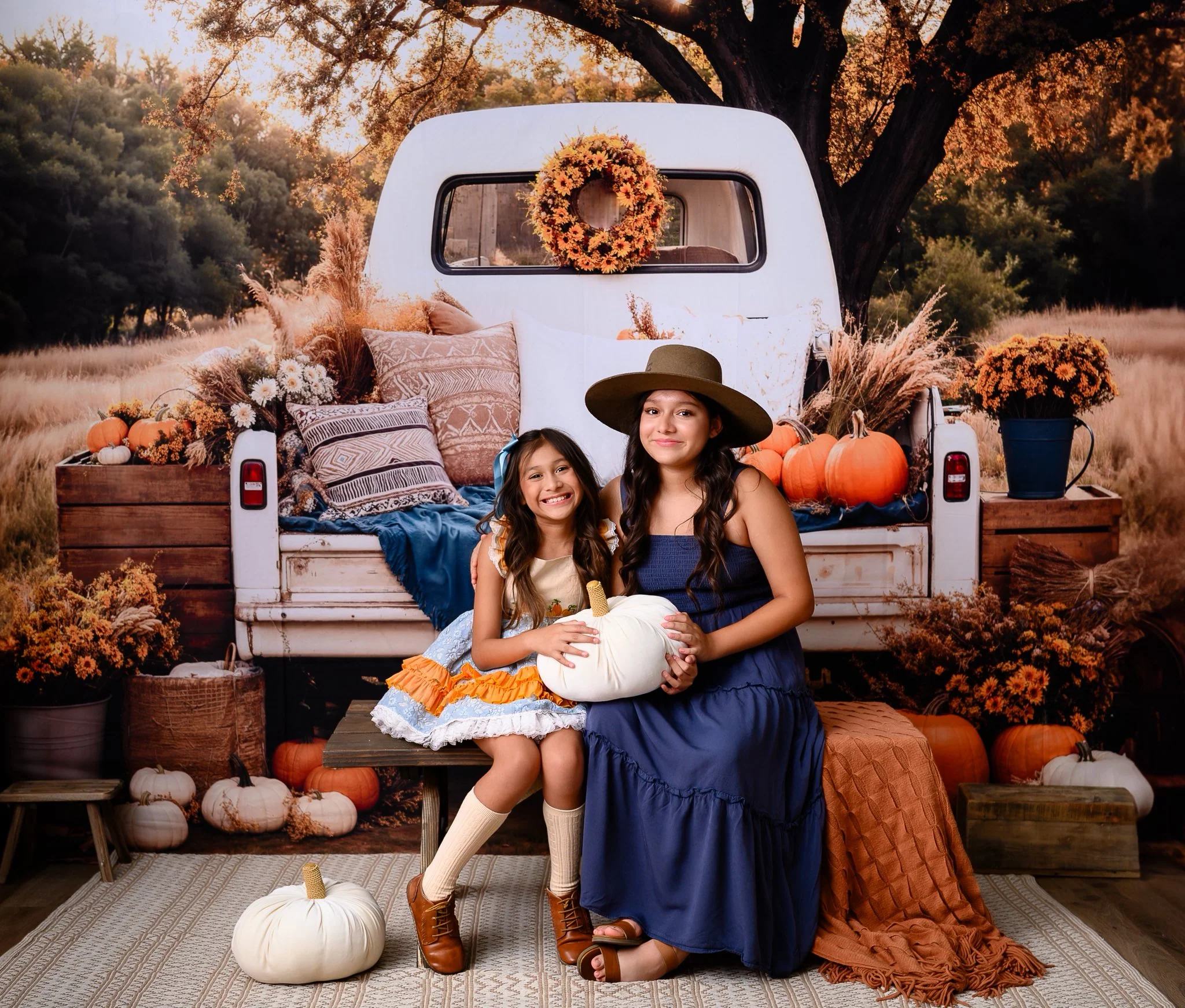 Kate Autumn Truck Pumpkin Backdrop Designed by Emetselch