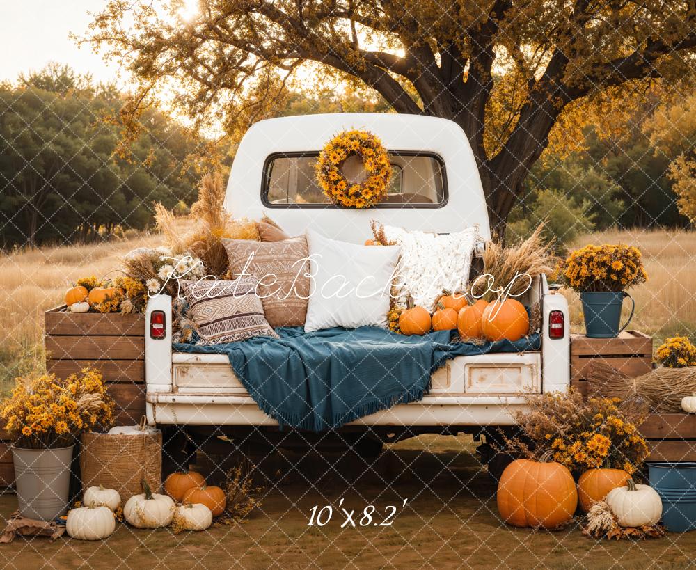 Kate Autumn Truck Pumpkin Backdrop Designed by Emetselch - Image 11