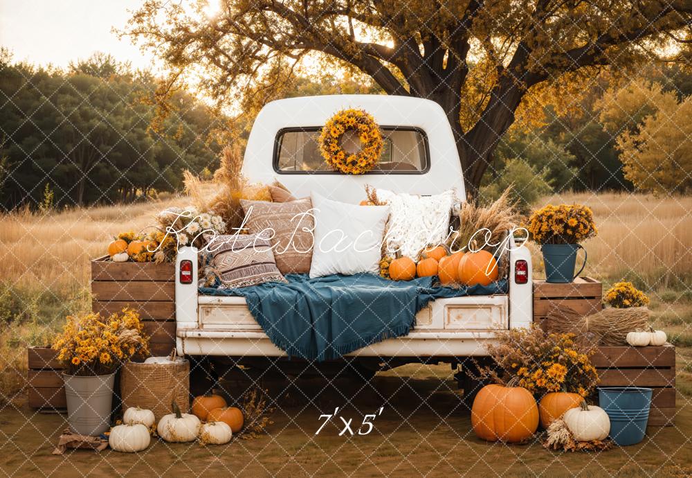 Kate Autumn Truck Pumpkin Backdrop Designed by Emetselch - Image 2