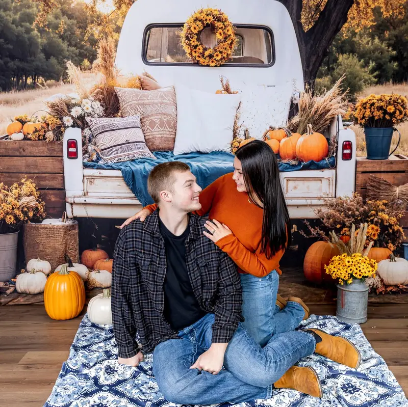 Kate Autumn Truck Pumpkin Backdrop Designed by Emetselch - Image 4