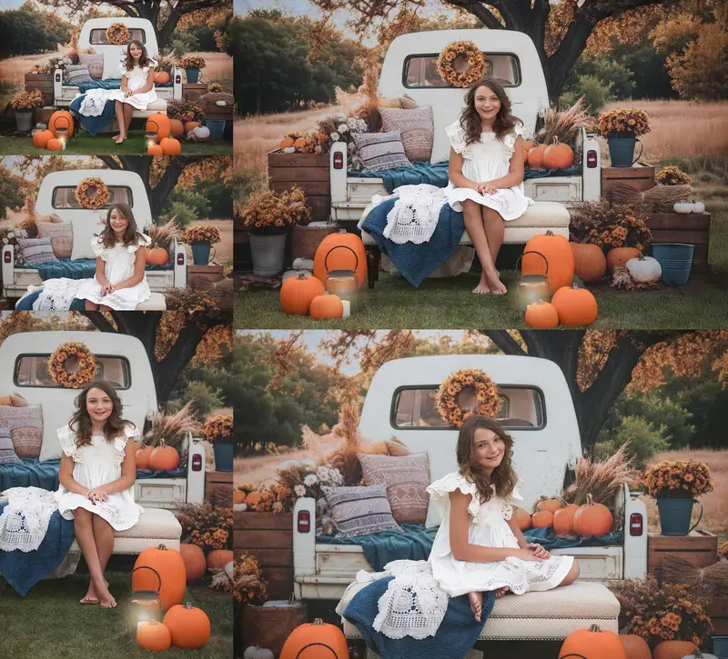 Kate Autumn Truck Pumpkin Backdrop Designed by Emetselch - Image 5