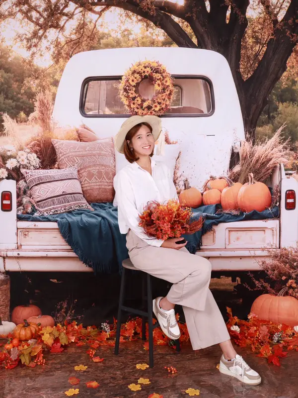 Kate Autumn Truck Pumpkin Backdrop Designed by Emetselch - Image 7