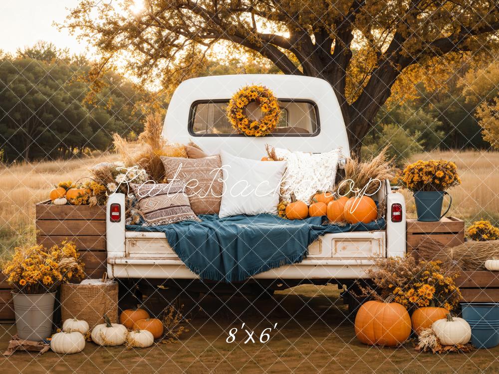 Kate Autumn Truck Pumpkin Backdrop Designed by Emetselch - Image 9