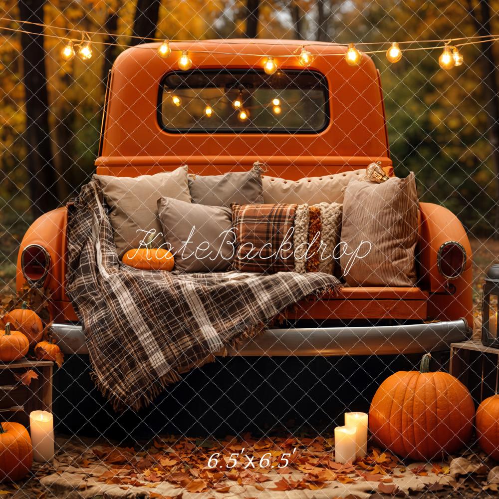 Kate Autumn Truck Pumpkin Lights Backdrop Designed by Emetselch - Image 4