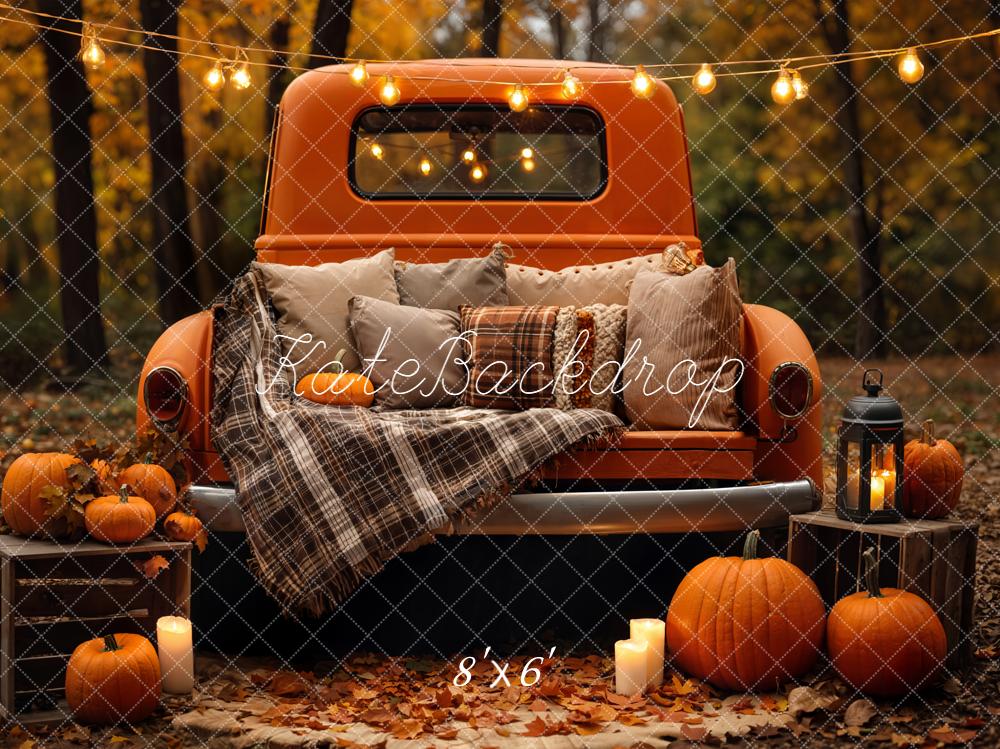 Kate Autumn Truck Pumpkin Lights Backdrop Designed by Emetselch - Image 5