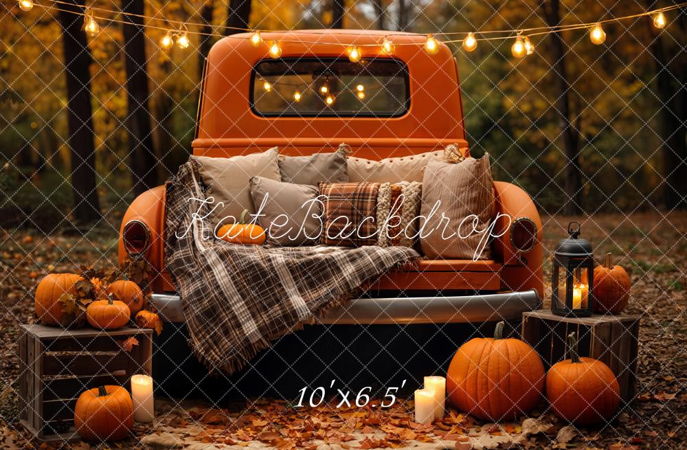Kate Autumn Truck Pumpkin Lights Backdrop Designed by Emetselch - Image 6