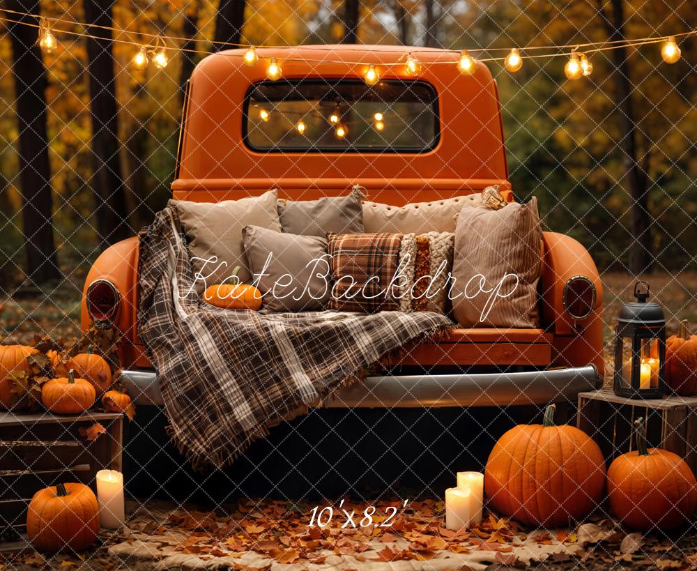 Kate Autumn Truck Pumpkin Lights Backdrop Designed by Emetselch - Image 7