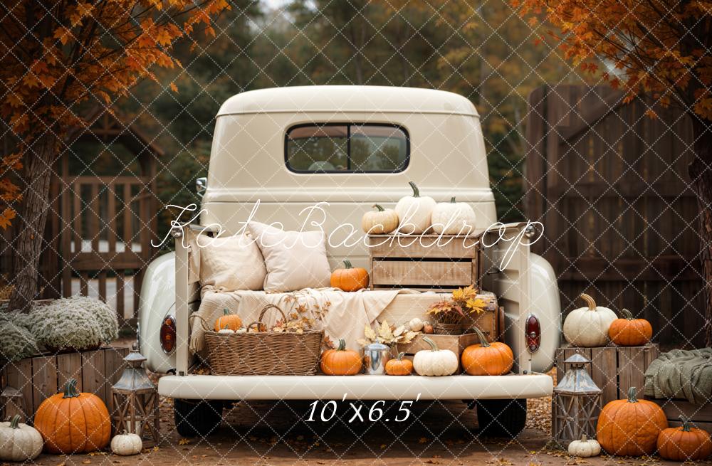 Kate Autumn Truck Pumpkin Pillows Backdrop Designed by Emetselch - Image 4