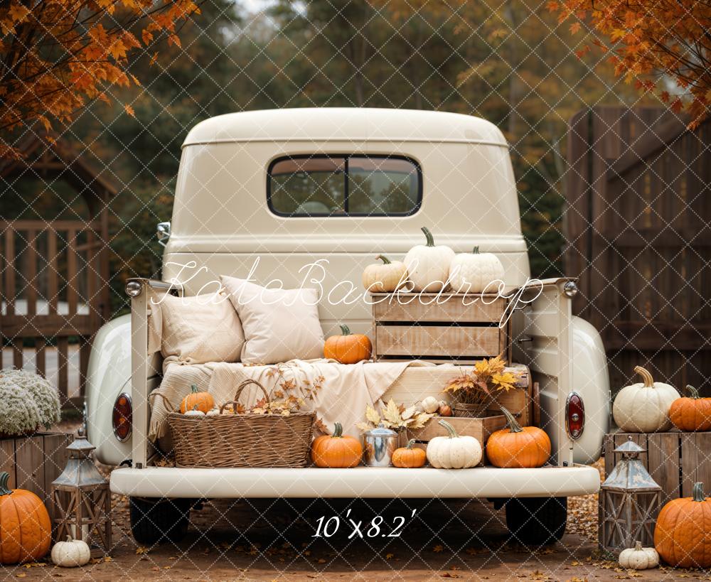 Kate Autumn Truck Pumpkin Pillows Backdrop Designed by Emetselch - Image 5