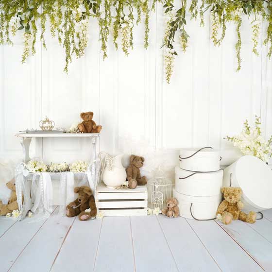 Kate Baby /Kids Teddy Bear Vintage Flower backdrop Designed by Arica Kirby - Image 4