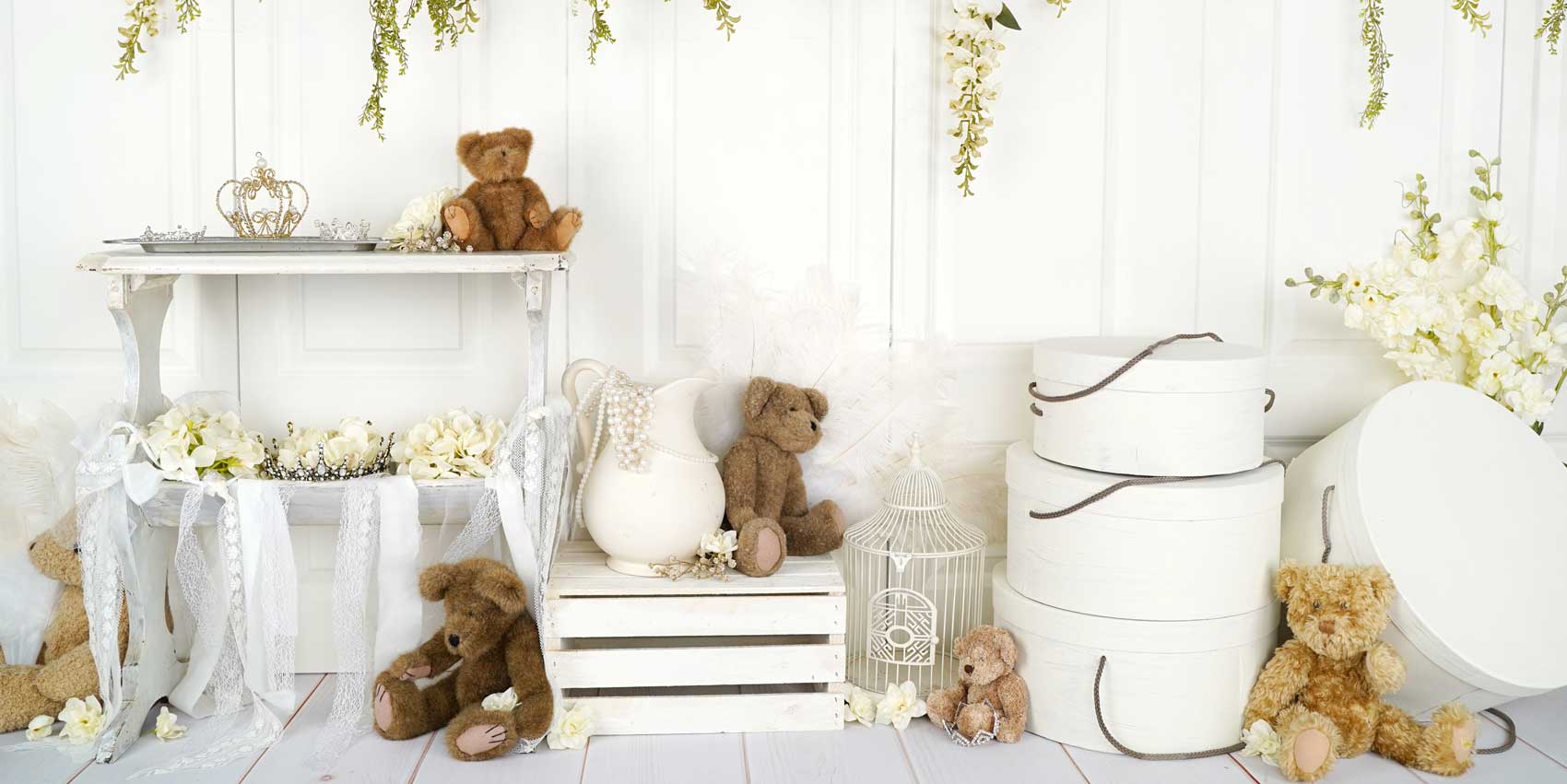 Kate Baby /Kids Teddy Bear Vintage Flower backdrop Designed by Arica Kirby - Image 5