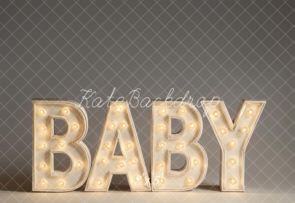 Kate Baby Light Up Letters Neutral Backdrop Designed by Emetselch - Image 2