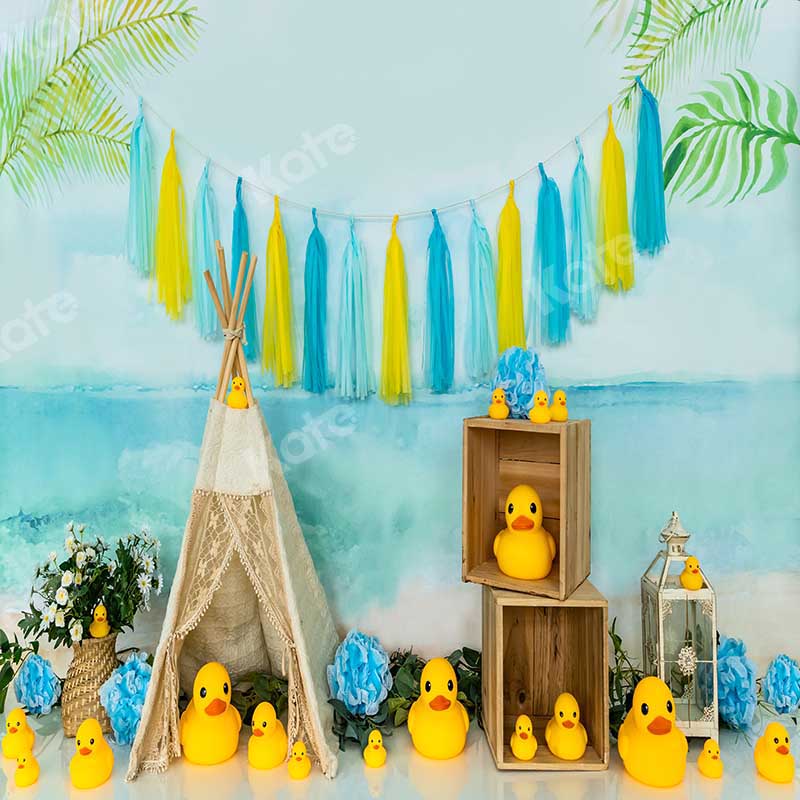 Kate Baby Shower Ducks Summer Beach Backdrop Designed by Emetselch - Image 2