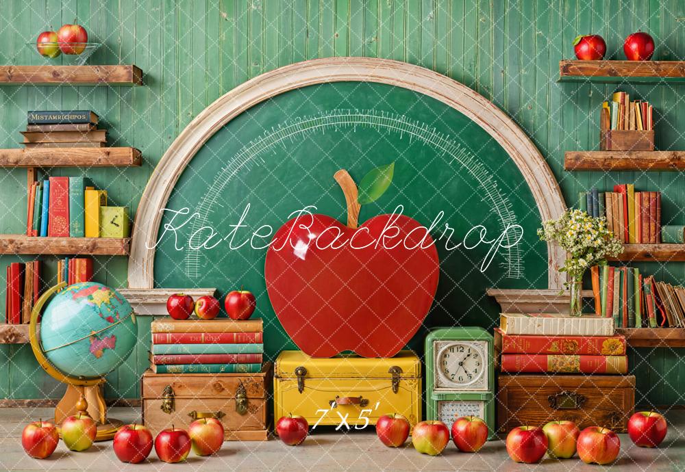 Kate Back to School Apple Arched Chalkboard Backdrop Designed by Emetselch - Image 2