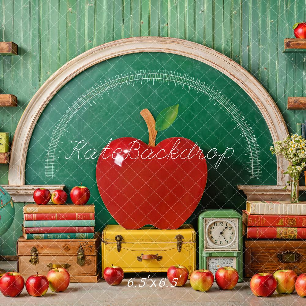 Kate Back to School Apple Arched Chalkboard Backdrop Designed by Emetselch - Image 4