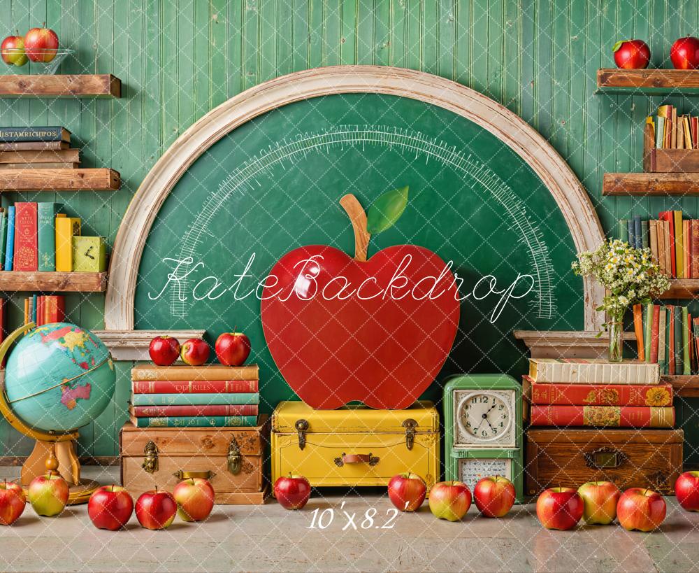 Kate Back to School Apple Arched Chalkboard Backdrop Designed by Emetselch - Image 7