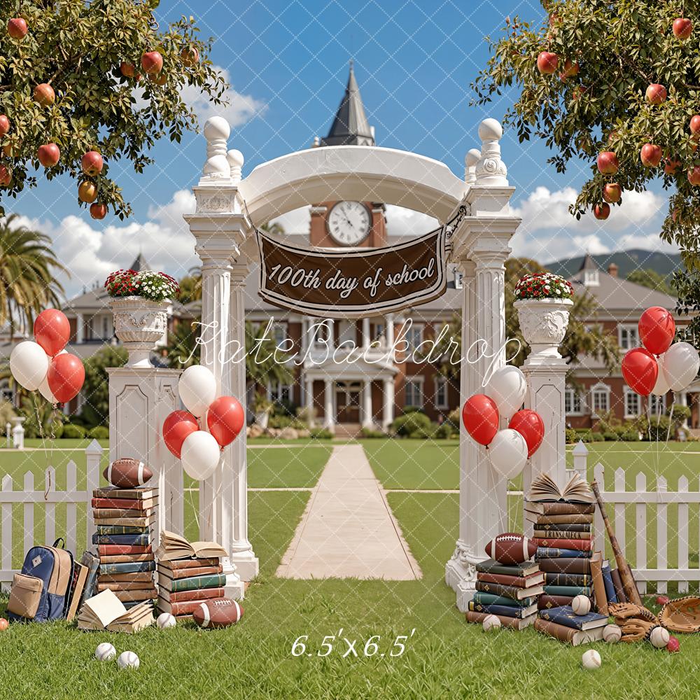 Kate Back To School Arch Balloons Books Apples Backdrop Designed by Emetselch - Image 2