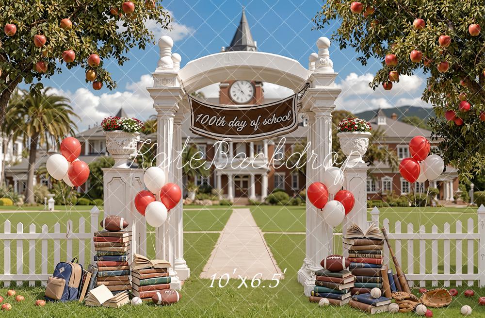 Kate Back To School Arch Balloons Books Apples Backdrop Designed by Emetselch - Image 4