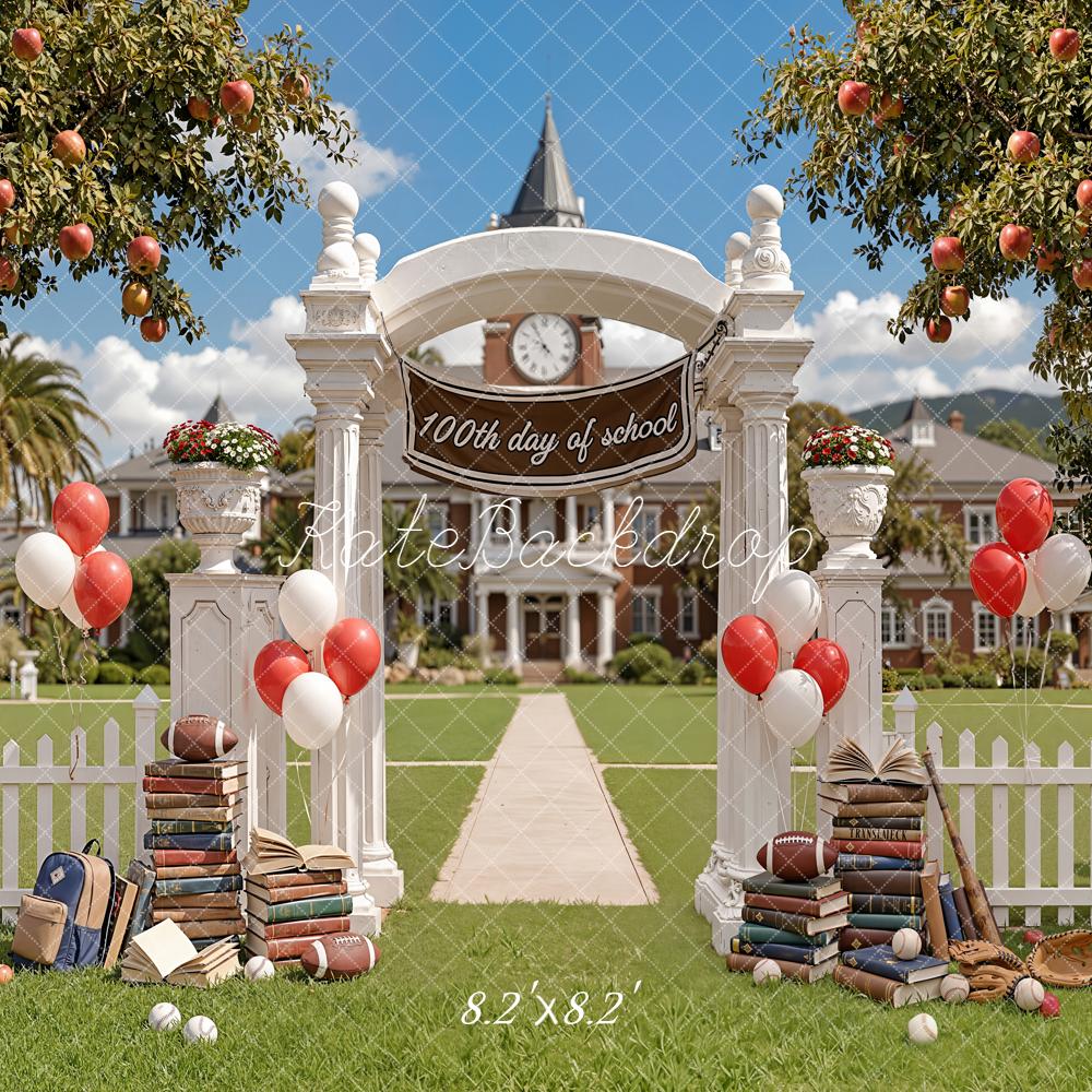 Kate Back To School Arch Balloons Books Apples Backdrop Designed by Emetselch - Image 5