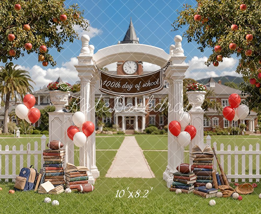Kate Back To School Arch Balloons Books Apples Backdrop Designed by Emetselch - Image 6