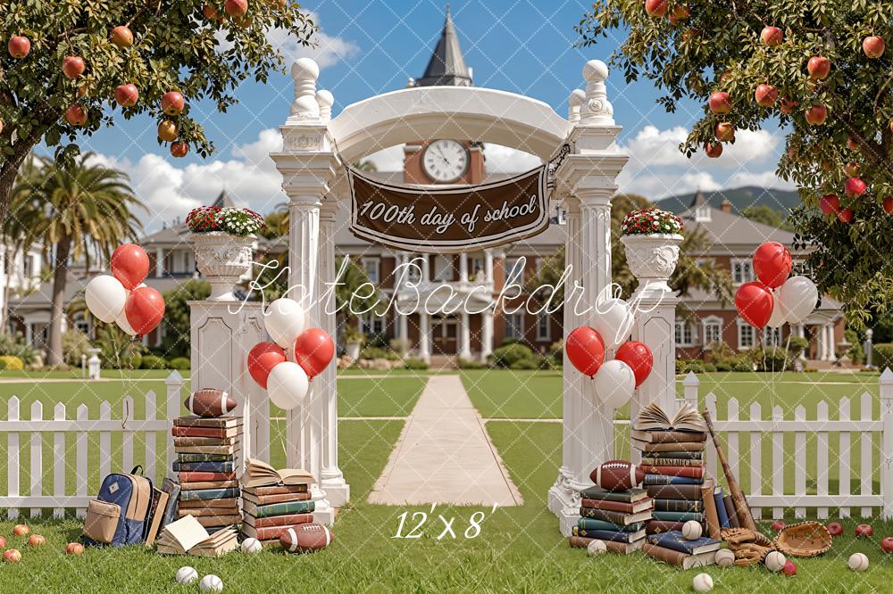 Kate Back To School Arch Balloons Books Apples Backdrop Designed by Emetselch - Image 8