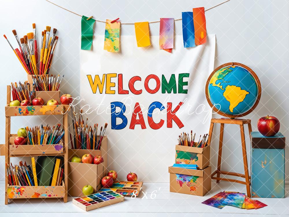 Kate Back to School Art Paintbrushes Backdrop Designed by Emetselch - Image 3