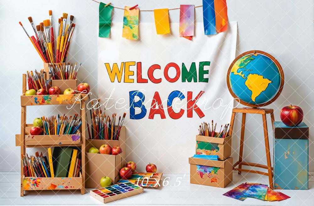 Kate Back to School Art Paintbrushes Backdrop Designed by Emetselch - Image 4