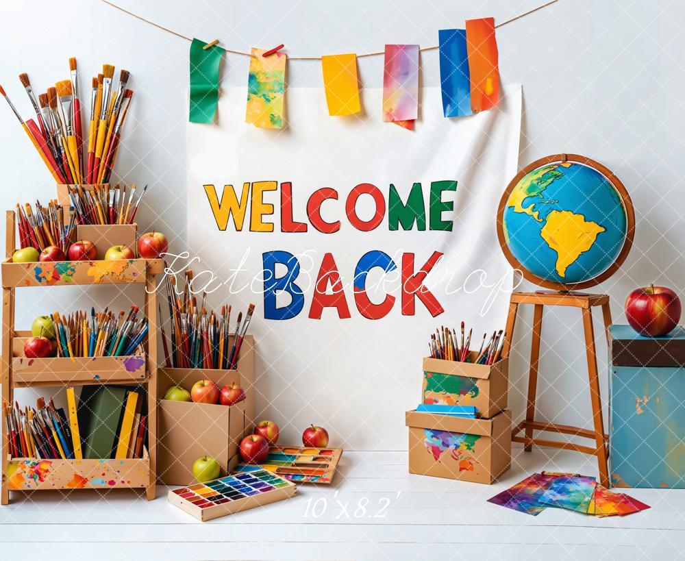 Kate Back to School Art Paintbrushes Backdrop Designed by Emetselch - Image 5
