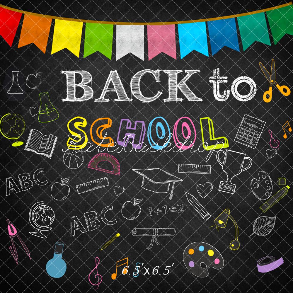 Kate Back to school Backdrop Blackboard Flag for Photography - Image 4