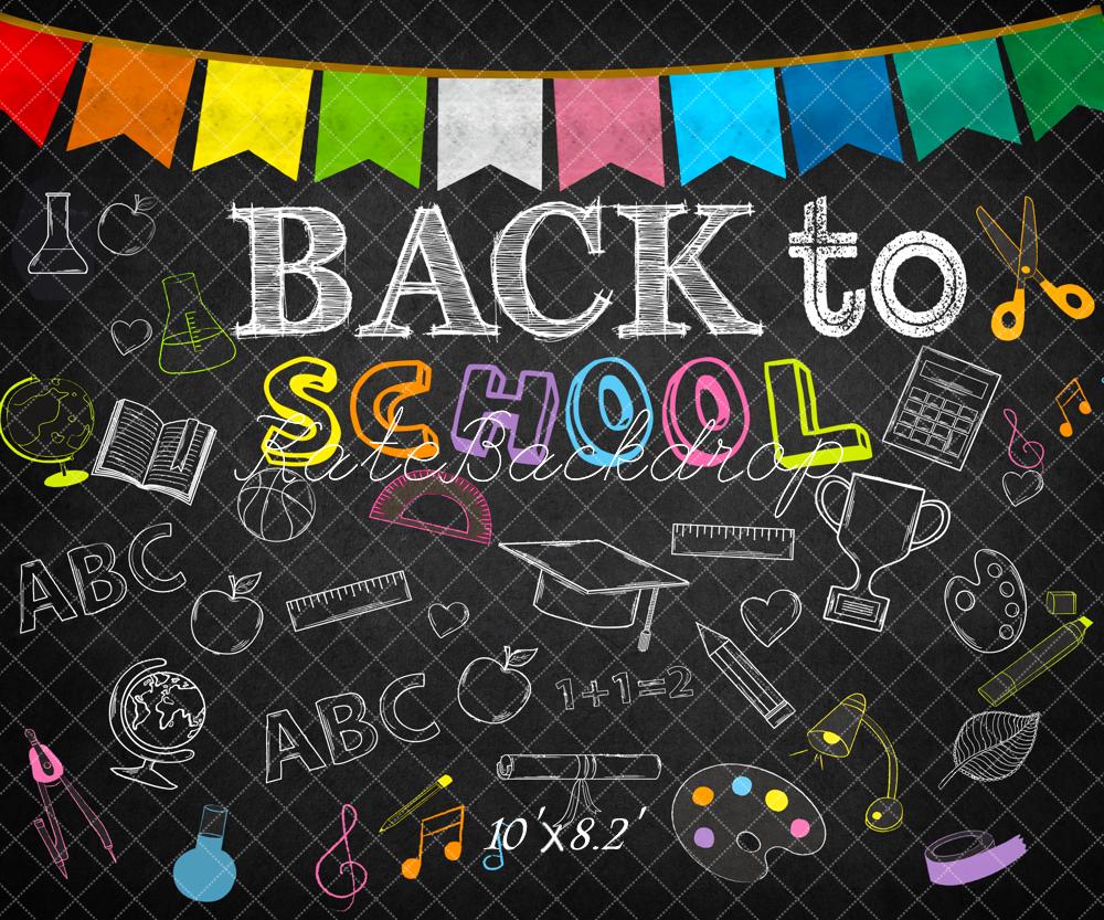 Kate Back to school Backdrop Blackboard Flag for Photography - Image 5