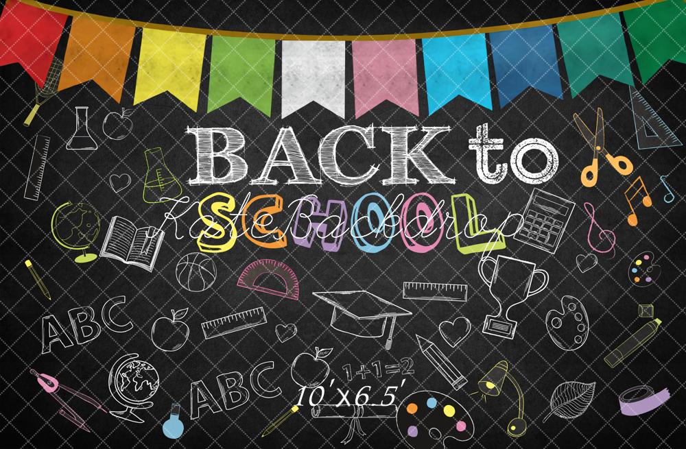 Kate Back to school Backdrop Blackboard Flag for Photography - Image 6