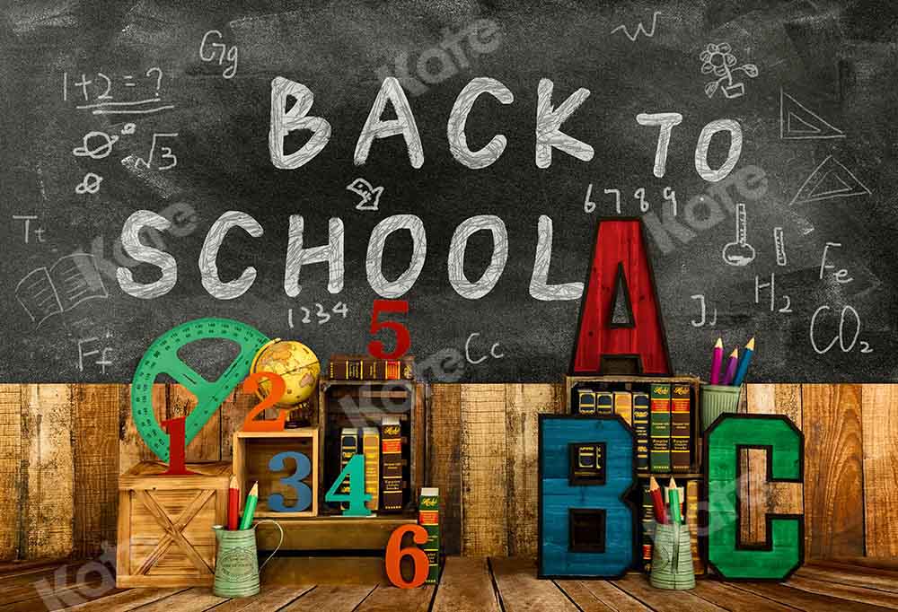 Kate Back To School Backdrop Blackboard Stationery Designed by Emetselch - Image 2