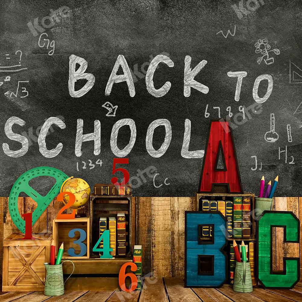 Kate Back To School Backdrop Blackboard Stationery Designed by Emetselch - Image 3