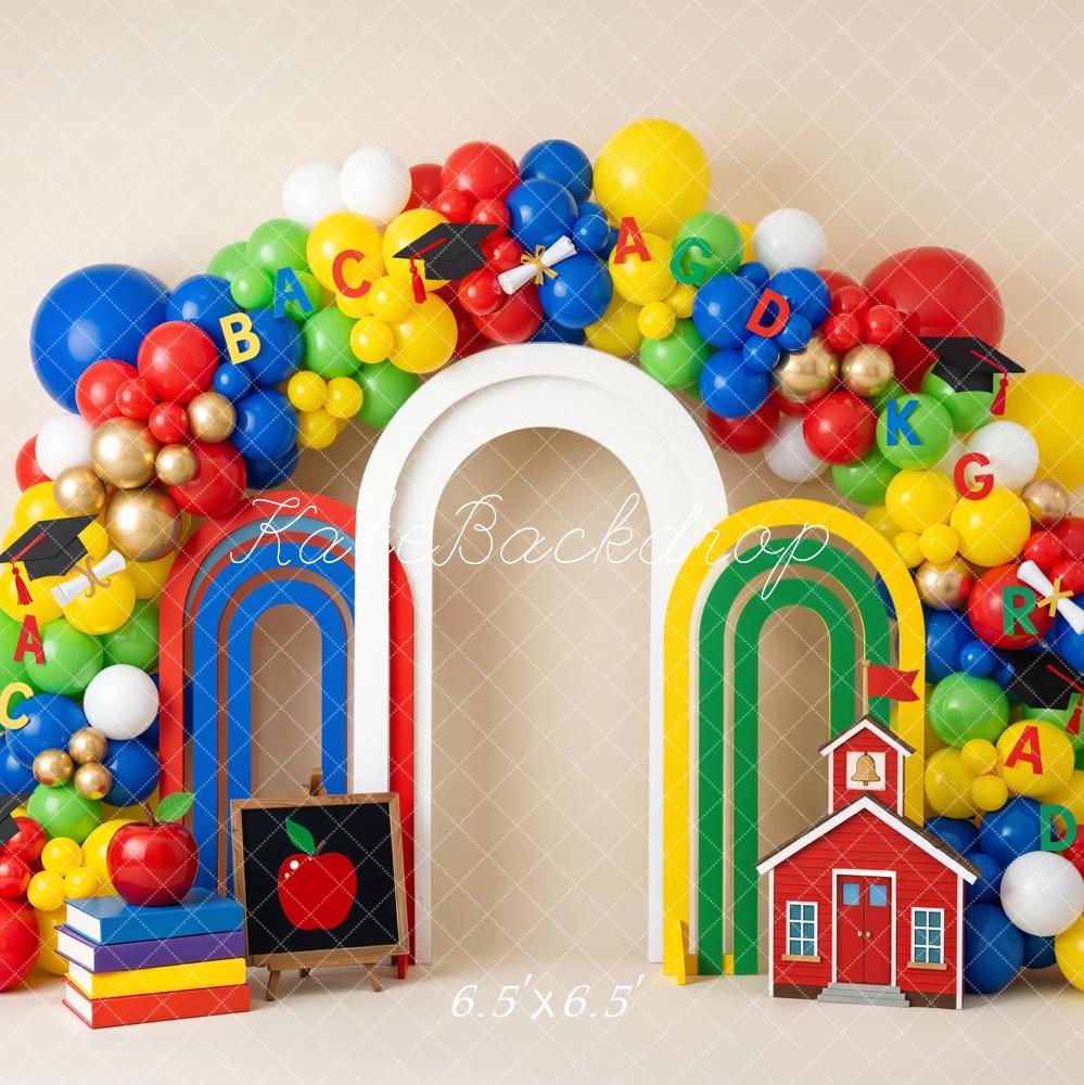 Kate Back To School Balloon Arch Schoolhouse Backdrop Designed by Emetselch - Image 2