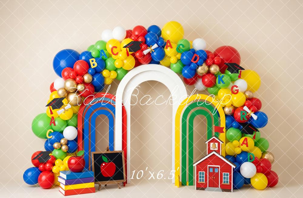 Kate Back To School Balloon Arch Schoolhouse Backdrop Designed by Emetselch - Image 4