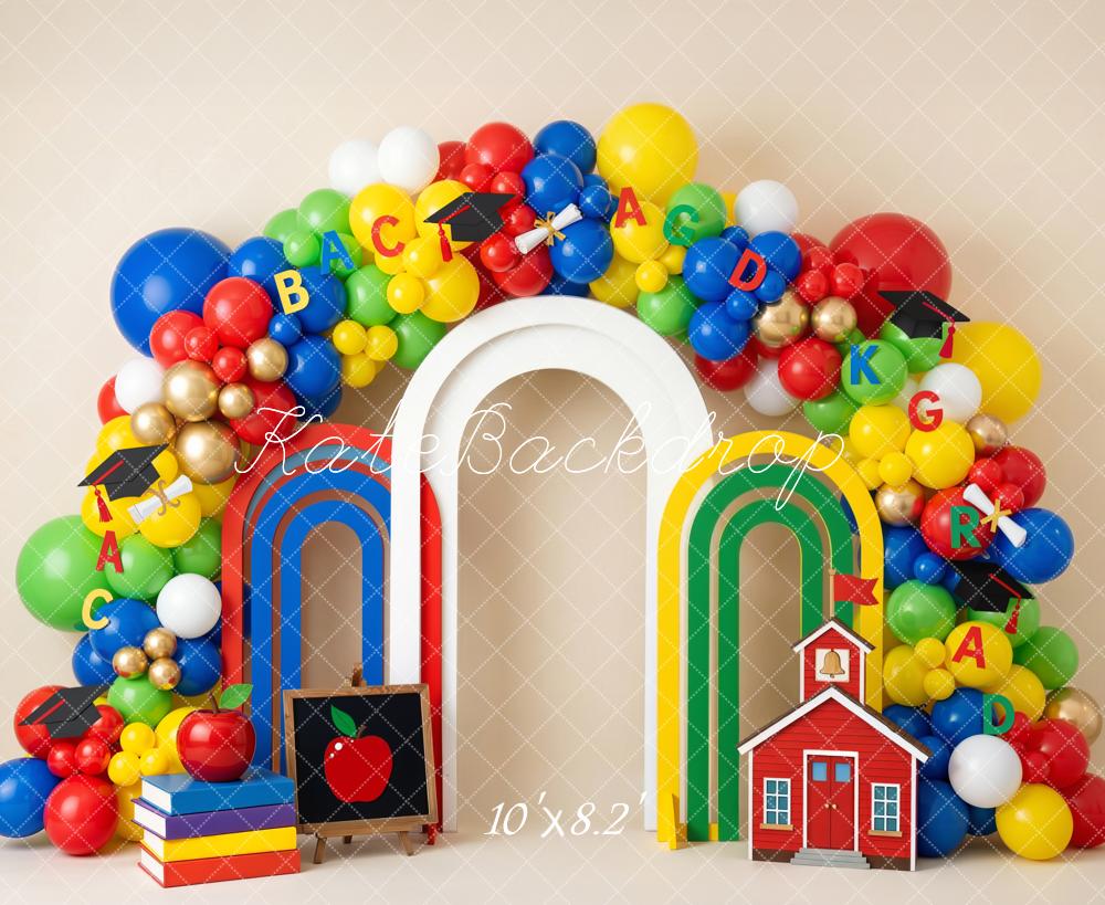 Kate Back To School Balloon Arch Schoolhouse Backdrop Designed by Emetselch - Image 5