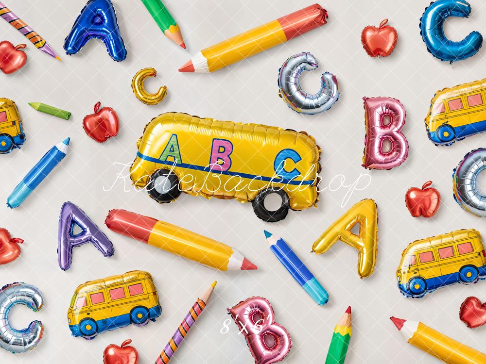 Kate Back to School Balloons Alphabet Bus Backdrop Designed by Emetselch - Image 10